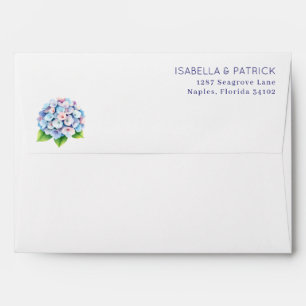 Serene Pastel Watercolor Hydrangea Envelope
