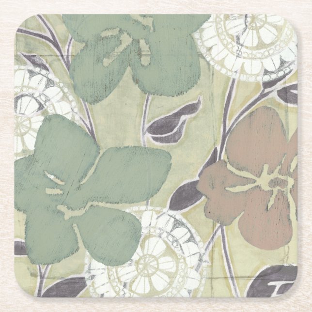 Serene Pastels II Square Paper Coaster (Front)