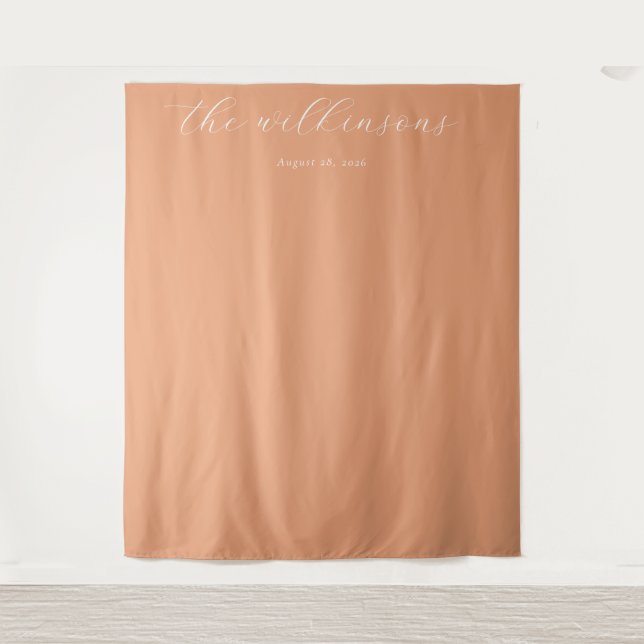 Serene Peach Calligraphy Tapestry (Front)