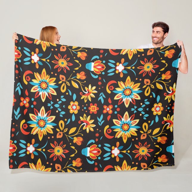 Serene Petal Patterns 60x80 Fleece Blanket (In Situ)