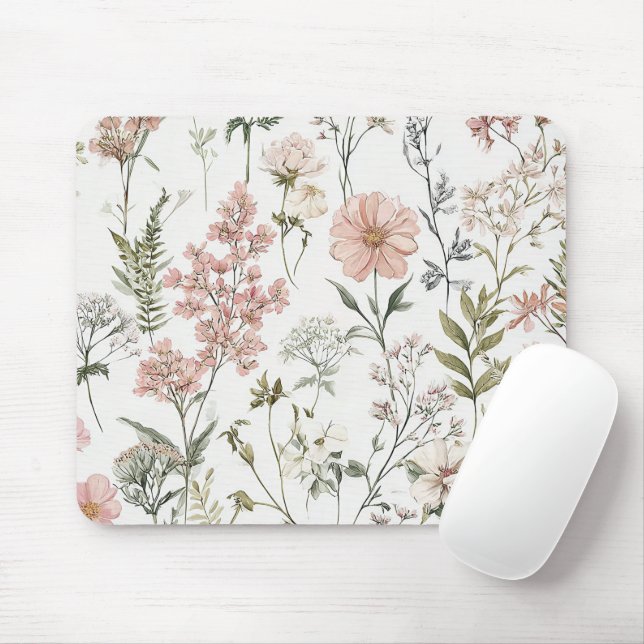 Serene Petals Mouse Mat (With Mouse)