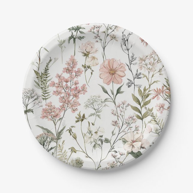Serene Petals Paper Plate (Front)