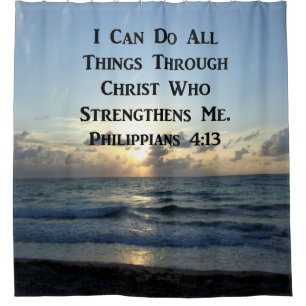 SERENE PHILIPPIANS 4:13 PHOTO DESIGN SHOWER CURTAIN