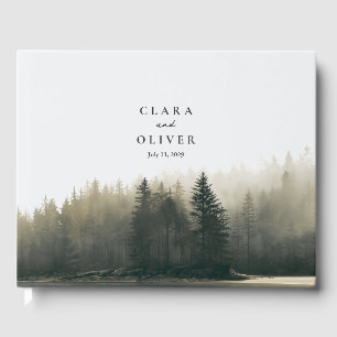 Serene Pine Grove Pacific Coast Forest Wedding Guest Book