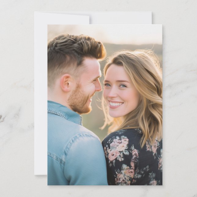 Serene Pink Floral Photo Invitation (Front)