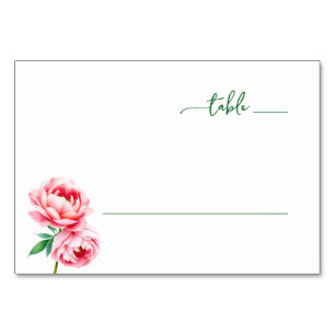 Serene Pink Floral Table Number