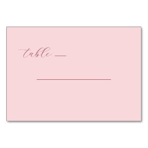 Serene Pink Minimalist Line Table Number