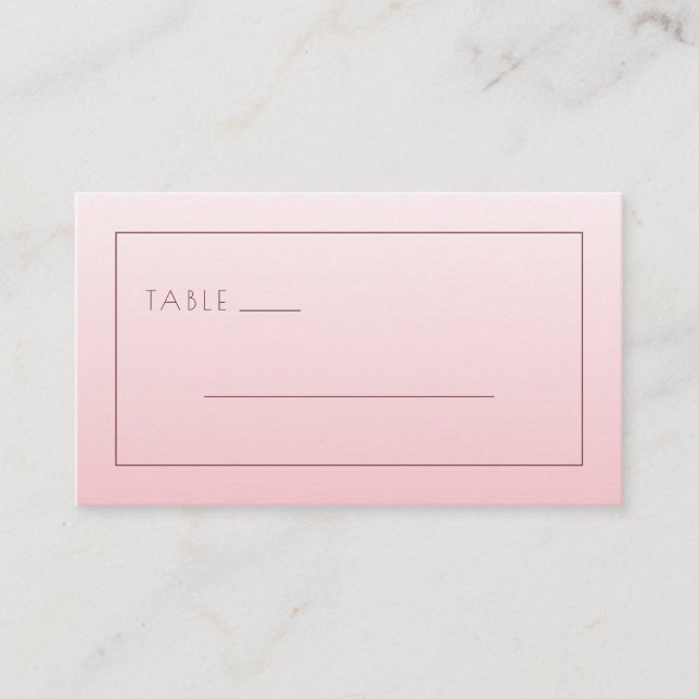 Serene Pink Minimalist Lines Place Card (Front)