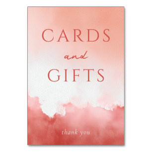 Serene Pink Watercolor Gratitude Sign Table Number