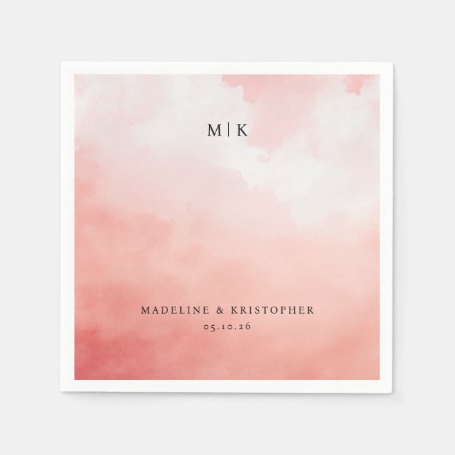 Serene Pink Watercolor Napkin (Front)