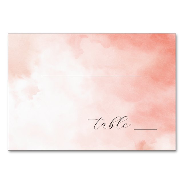 Serene Pink Watercolor Table Number (Front)