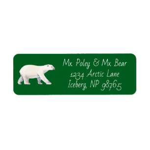 Serene Polar Bear on Green