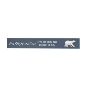 Serene Polar Bear on Midnight Wrap Around Label