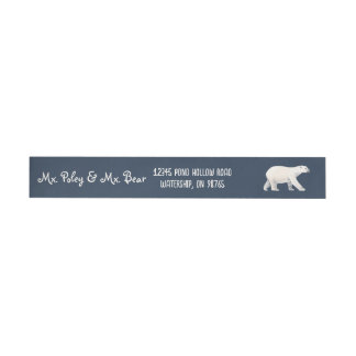 Serene Polar Bear on Midnight Wrap Around Label