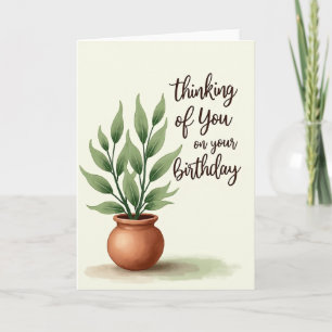 Serene Potted Plant Birthday Card