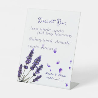 Serene Provence Lavender Floral Wedding Pedestal Sign