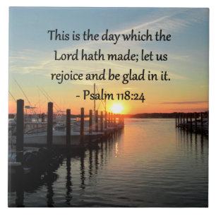 SERENE PSALM 118:24 SUNSET OVER THE LAKE TILE