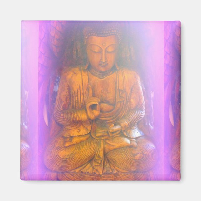 serene purple aura buddha magnet (Front)