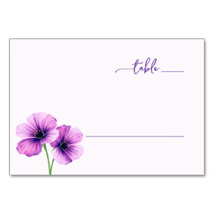 Serene Purple Floral Table Number