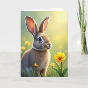 Serene Rabbit Birthday Card