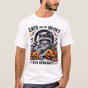 Serene Racoon Vibes: Halloween Night Harmony  T-Shirt
