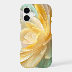 Serene Radiance of Golden and Aqua Petal Layers