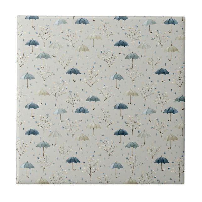 Serene Rain Garden Floral Pattern (11) Tile (Front)