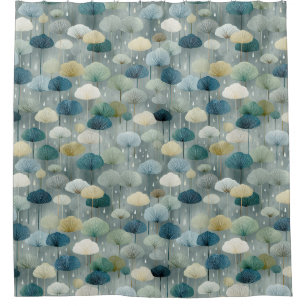 Serene Rain Garden Floral Pattern (1) Shower Curtain