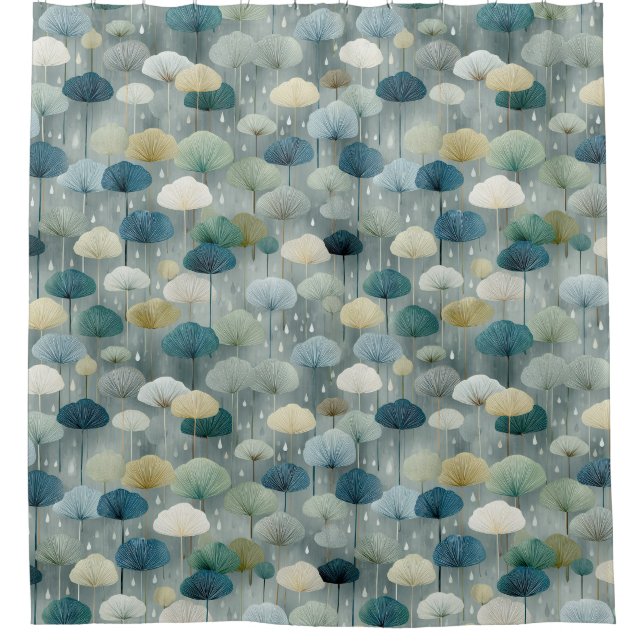 Serene Rain Garden Floral Pattern (1) Shower Curtain (Front)