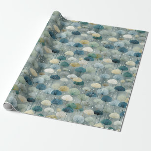 Serene Rain Garden Floral Pattern (1) Wrapping Paper
