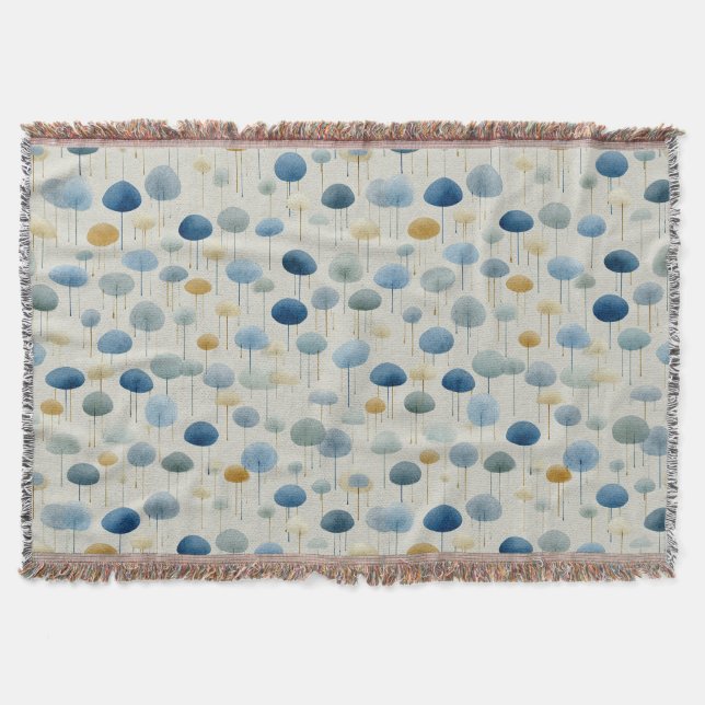 Serene Rain Garden Floral Pattern (2) Throw Blanket (Front)