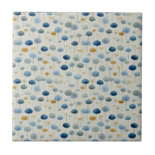 Serene Rain Garden Floral Pattern (2) Tile