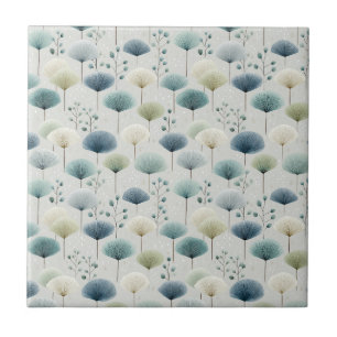 Serene Rain Garden Floral Pattern (5) Tile