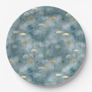 Serene Rain Garden Floral Pattern (6) Paper Plate