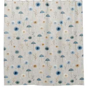 Serene Rain Garden Floral Pattern (8) Shower Curtain