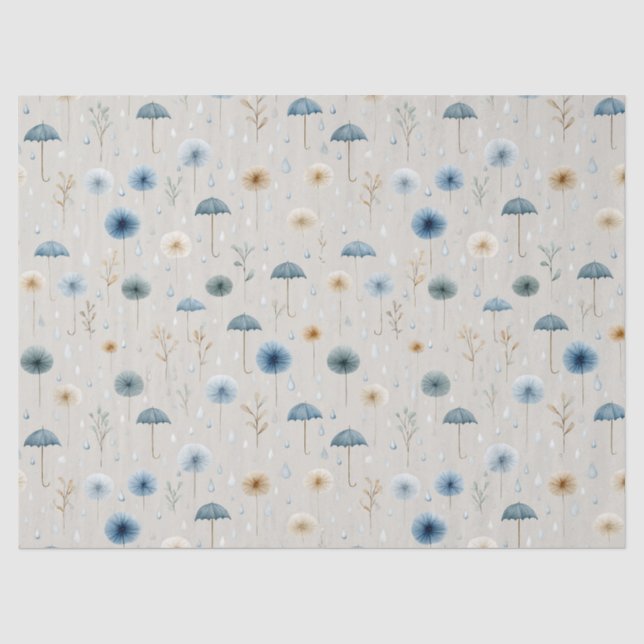 Serene Rain Garden Floral Pattern (8) Tissue Paper (Front)