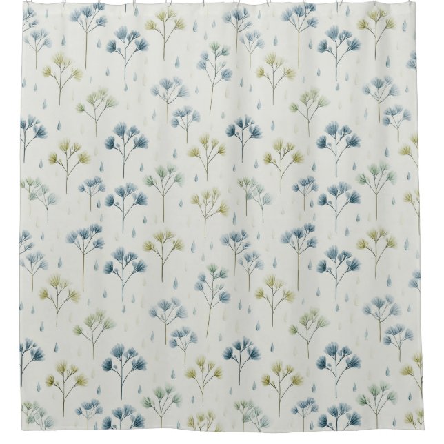 Serene Rain Garden Floral Pattern (9) Shower Curtain (Front)