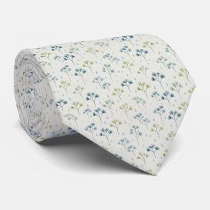 Serene Rain Garden Floral Pattern (9) Tie
