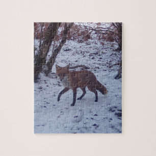 Serene Red Fox In Snow Snowfall Magic Woodland Jigsaw Puzzle