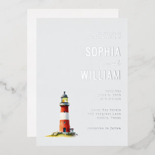Serene Red Watercolor Lighthouse