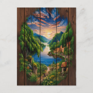 Serene Reflections: A Lakes Portrait Postcard