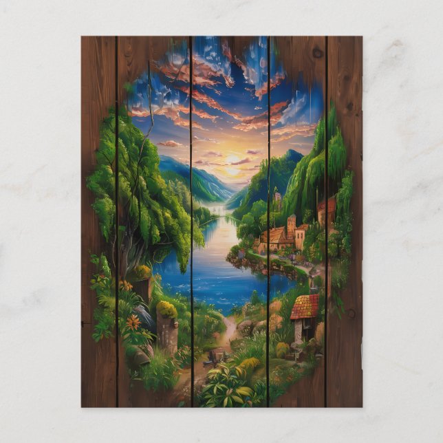 Serene Reflections: A Lakes Portrait Postcard (Front)