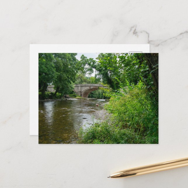 Serene River Elwy & Bridge St. Asaph Postcard (Front/Back In Situ)