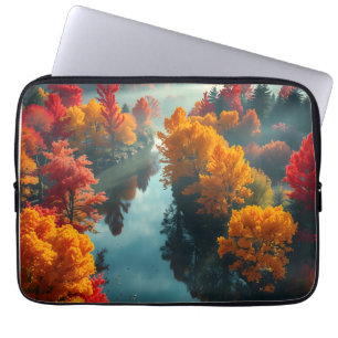 Serene River Shore Reflection Nature Art Laptop Sleeve