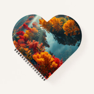 Serene River Shore Reflection Nature Art  Notebook