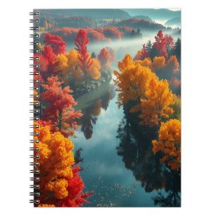 Serene River Shore Reflection Nature Art Notebook