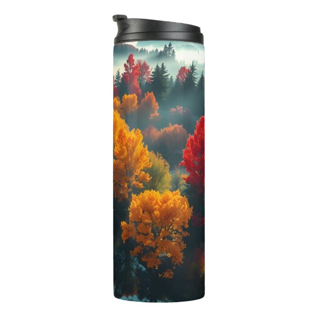 Serene River Shore Reflection Nature Art  Thermal Tumbler (Rotated Right)