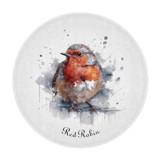 Serene Robin, custom Cutting Board (Front)
