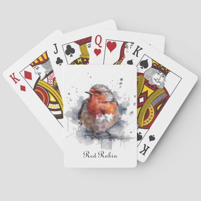 Serene Robin, custom Playing Cards (Back)