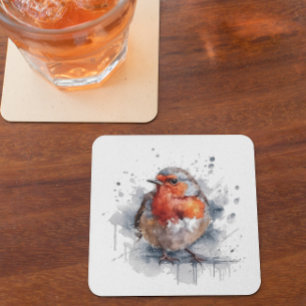 Serene Robin Glass Coaster